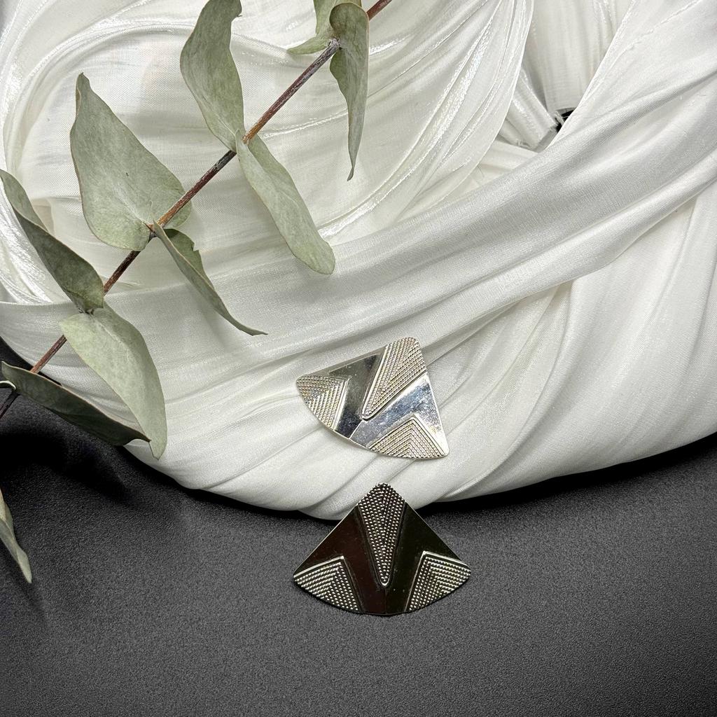 Винтажные клипсы «Геометрия изысканности», 80-90е