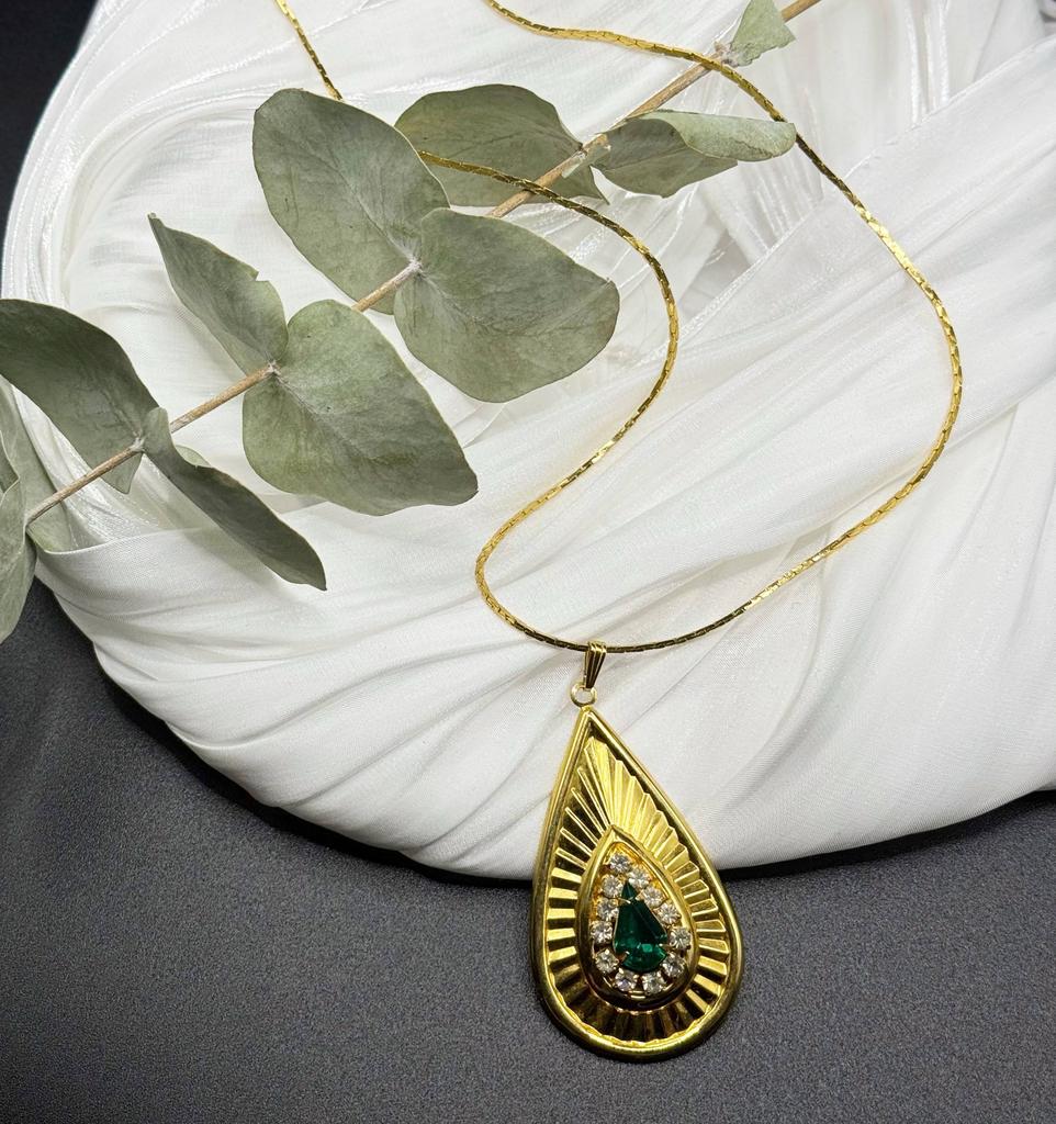 Винтажная подвеска «Зелёный рассвет» 80-90е