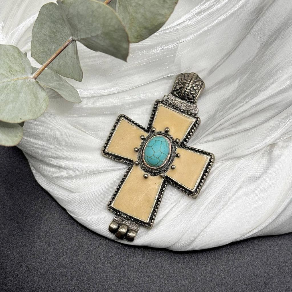 Винтажная подвеска «Капля света на кресте» 80е