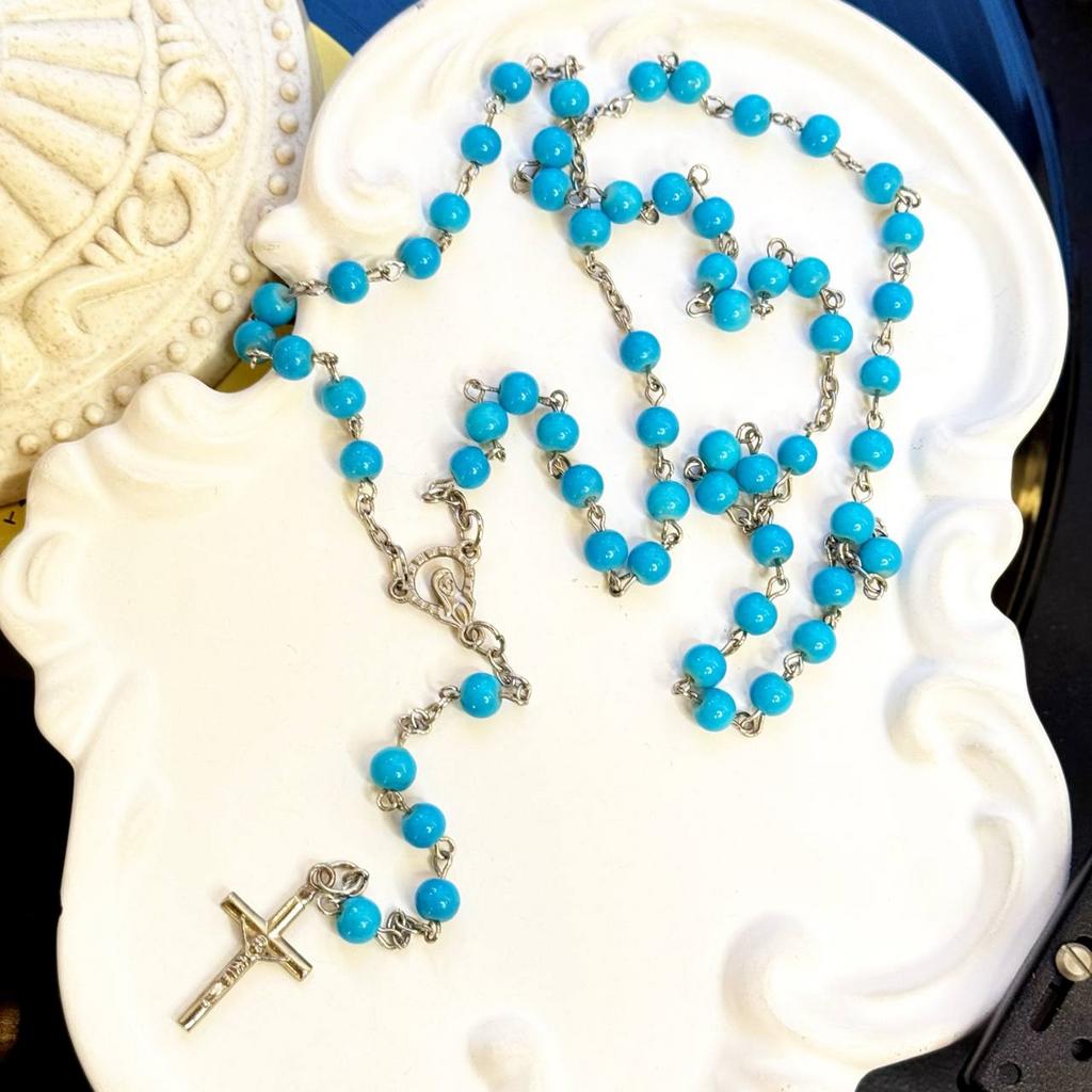 Винтажное колье-розарий «Небесный покров» 70е