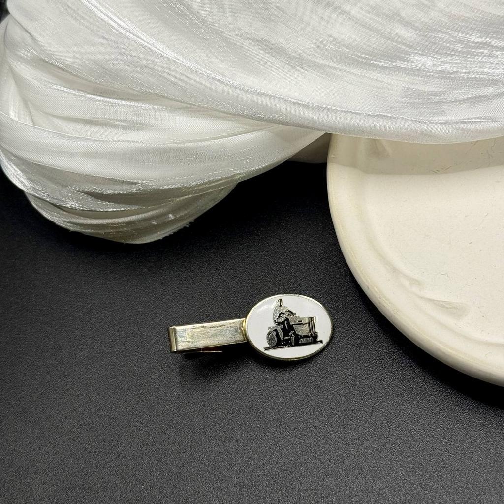 Винтажный зажим для галстука «Человек труда» 70е