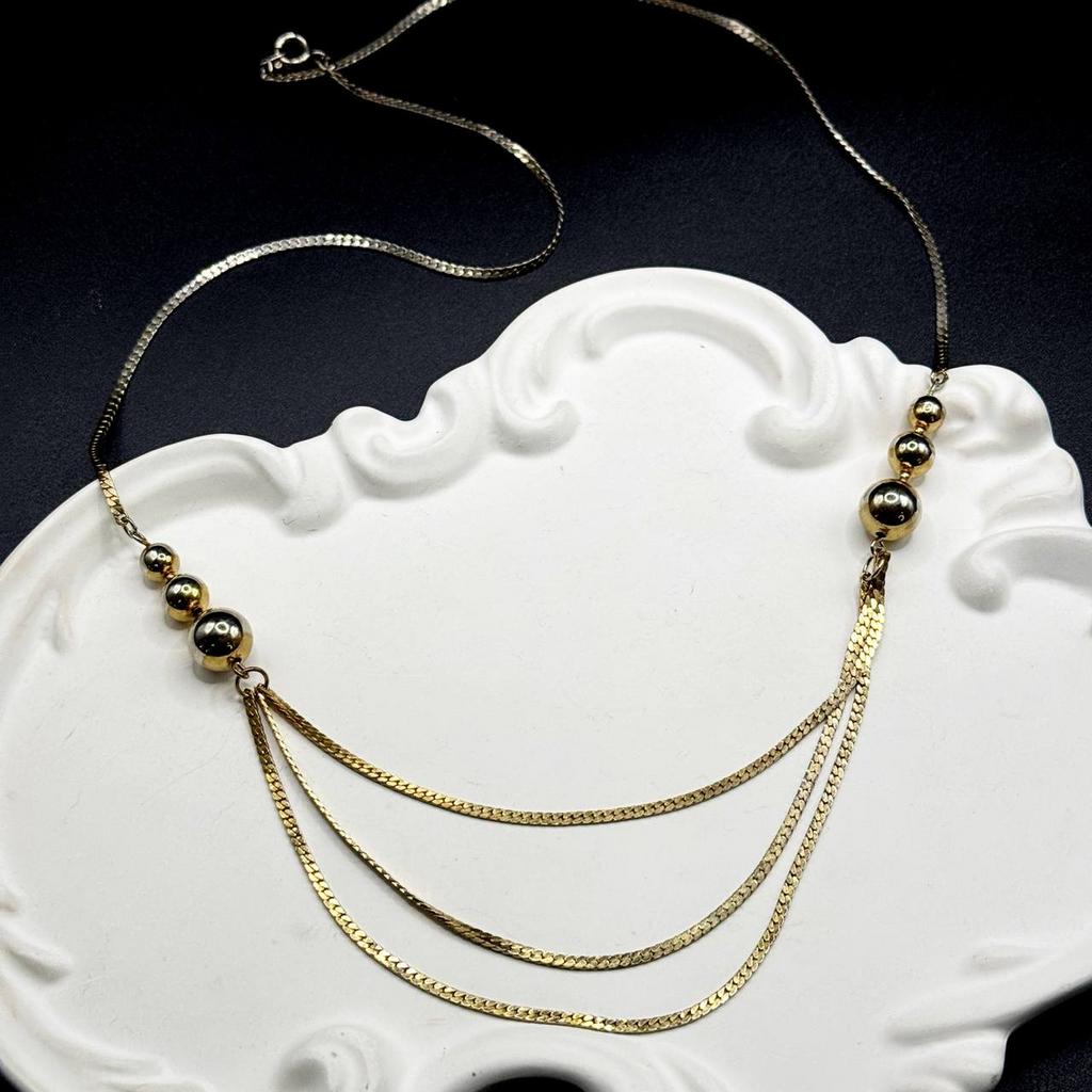 Винтажное колье «Golden layers» 80-90е