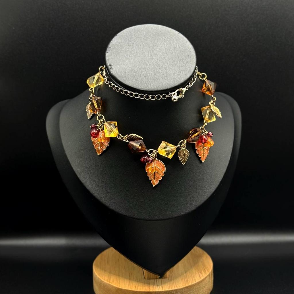 Винтажное колье «Золотая вязь осени» 90е