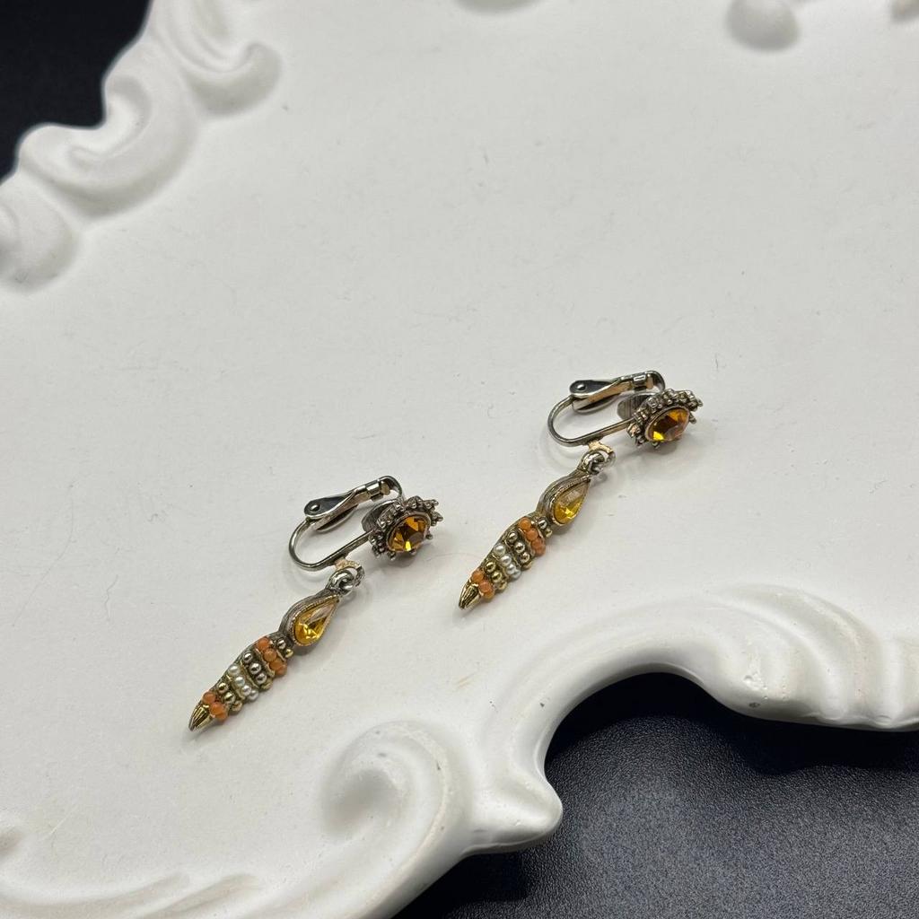 Винтажные клипсы «Лучик рассвета» 70-80е