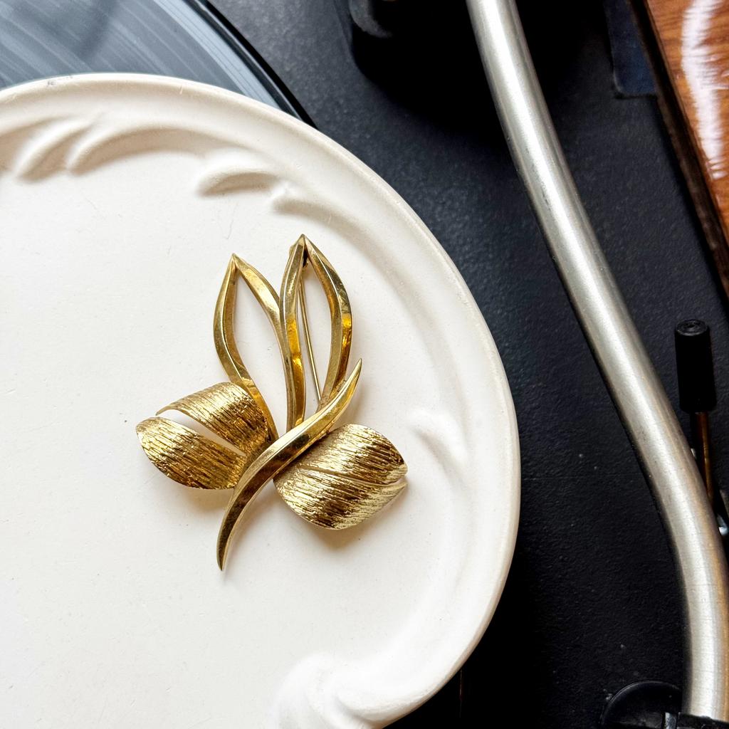 Винтажная брошь «Шелест листьев» 60е