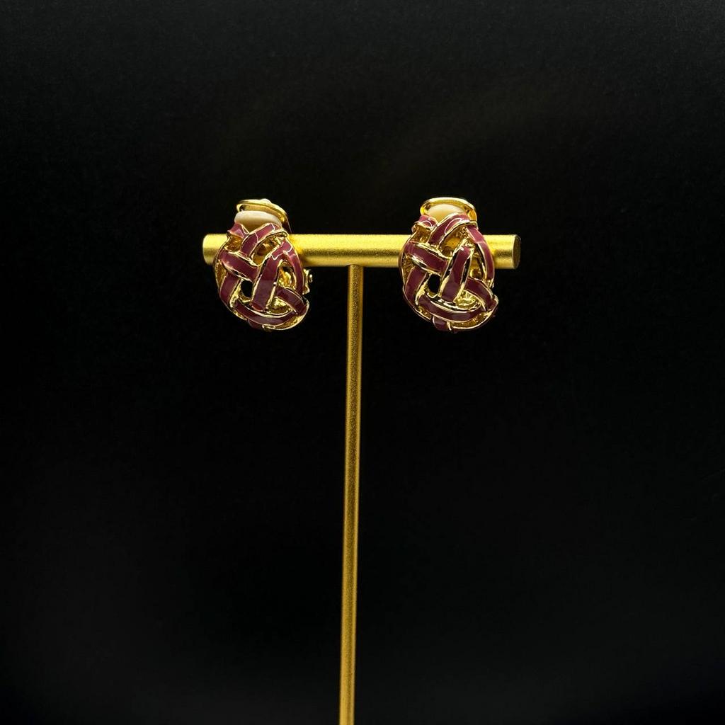 Винтажные клипсы «Драгоценные переплетения», США, 80-90е