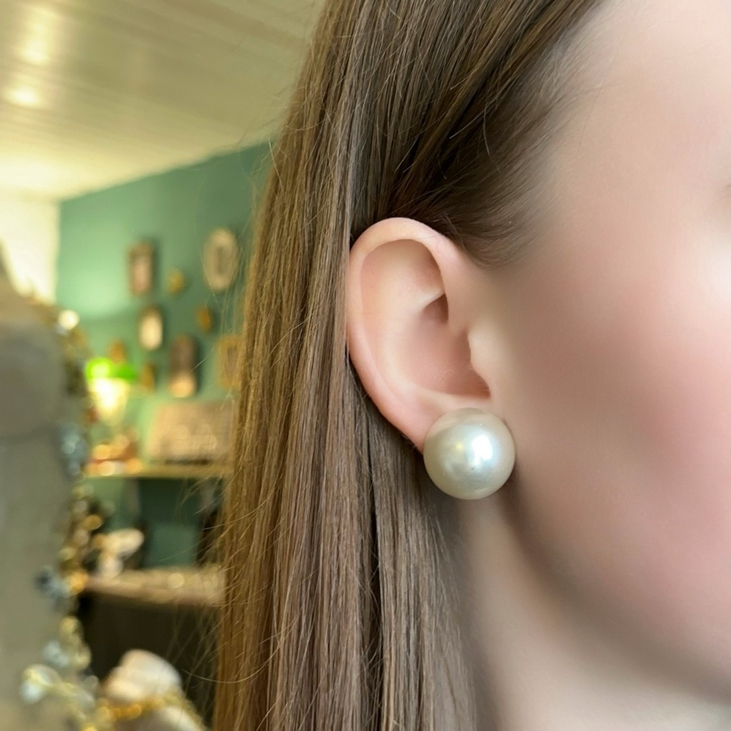 Винтажные клипсы «Ocean pearl», Japan, 70-80е