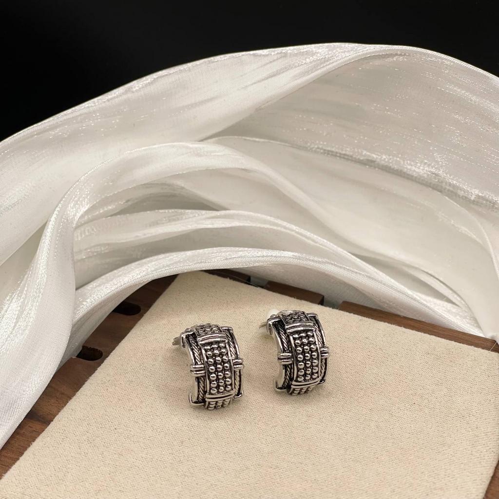 Винтажные клипсы «Лунное плетение», США, 90е