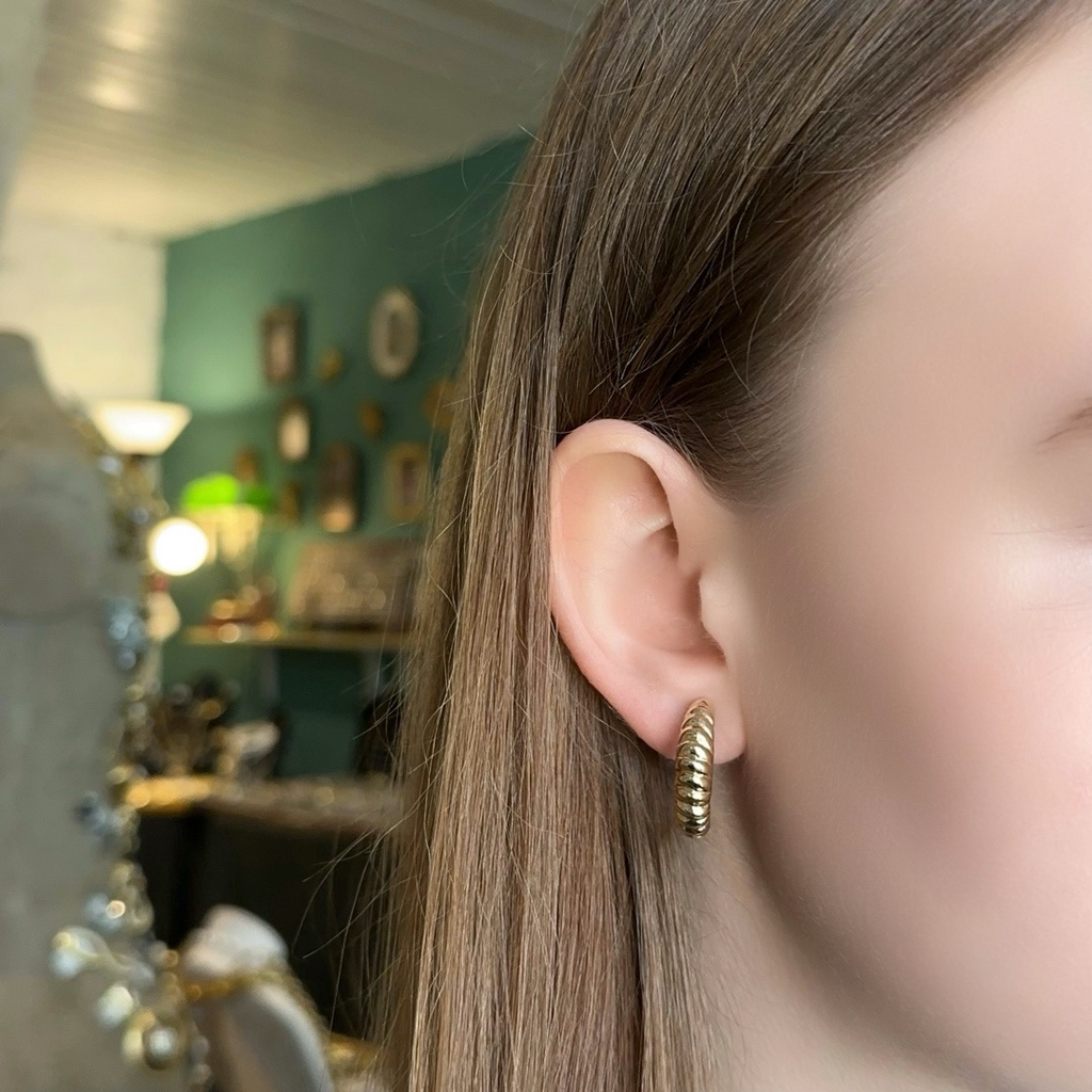 Винтажные клипсы «Ребристое отражение», США, 80-90е