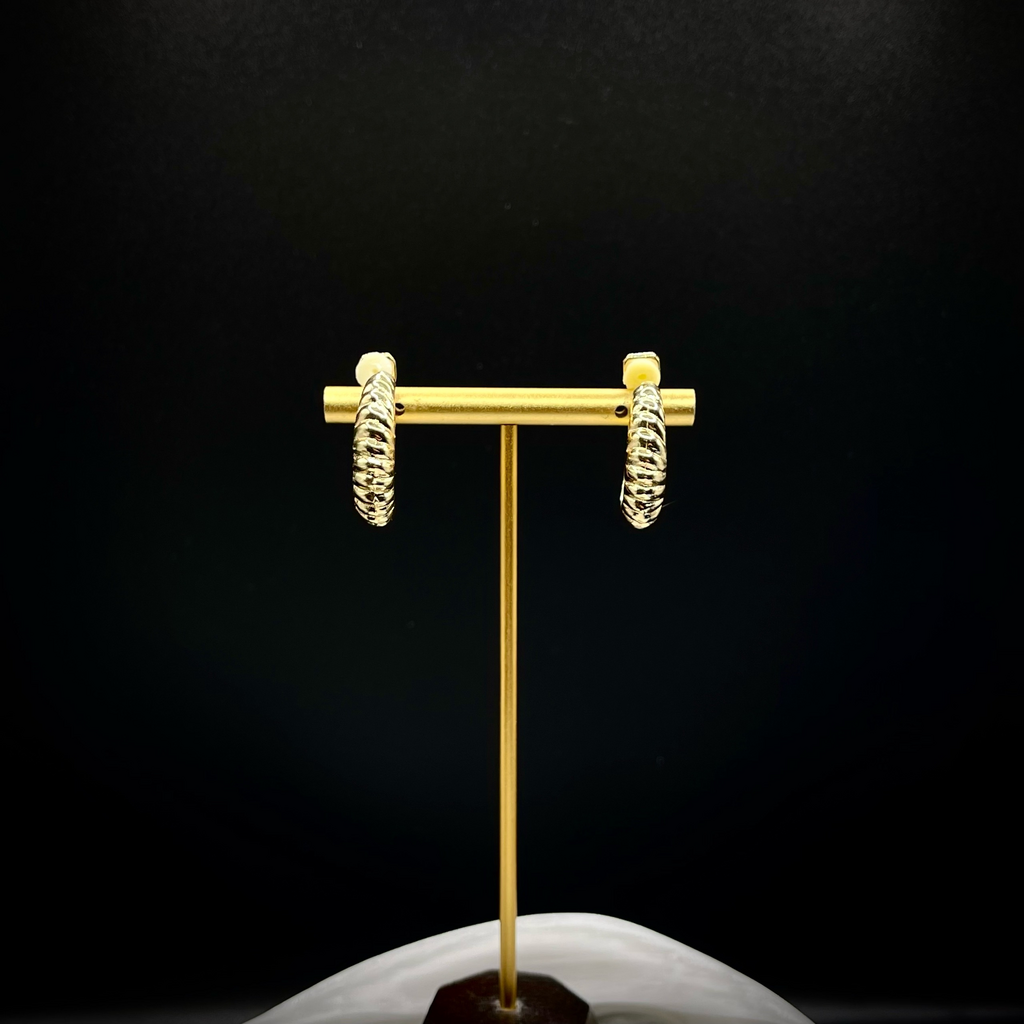 Винтажные клипсы «Ребристое отражение», США, 80-90е