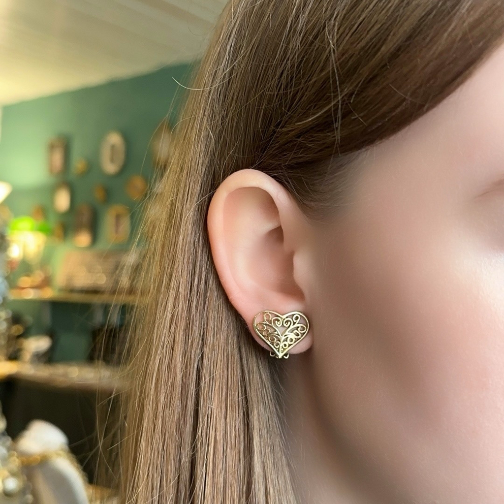 Винтажные клипсы «Ажурная любовь», США, 80-90е