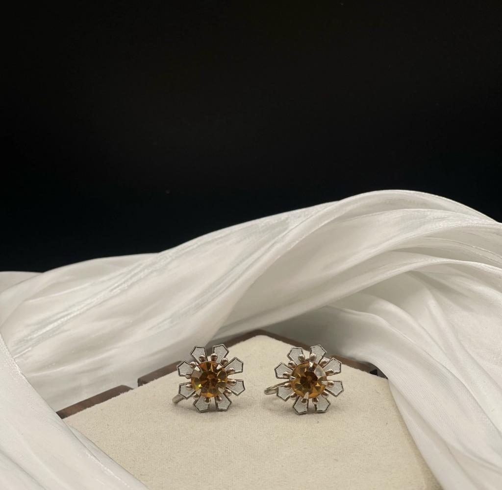 Винтажные клипсы «Сияющее цветение», США, 80-90е