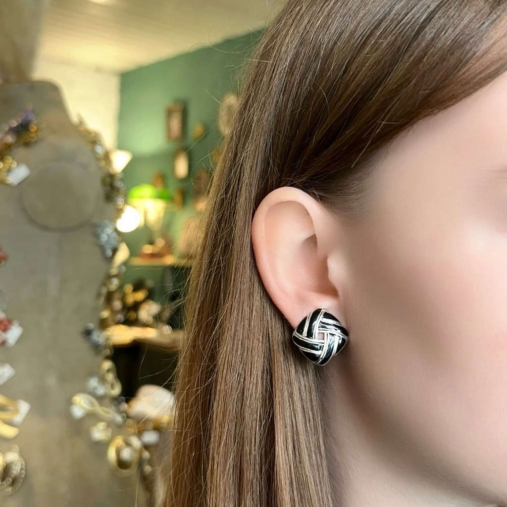 Винтажные клипсы “Black&White”, США, 80-90е