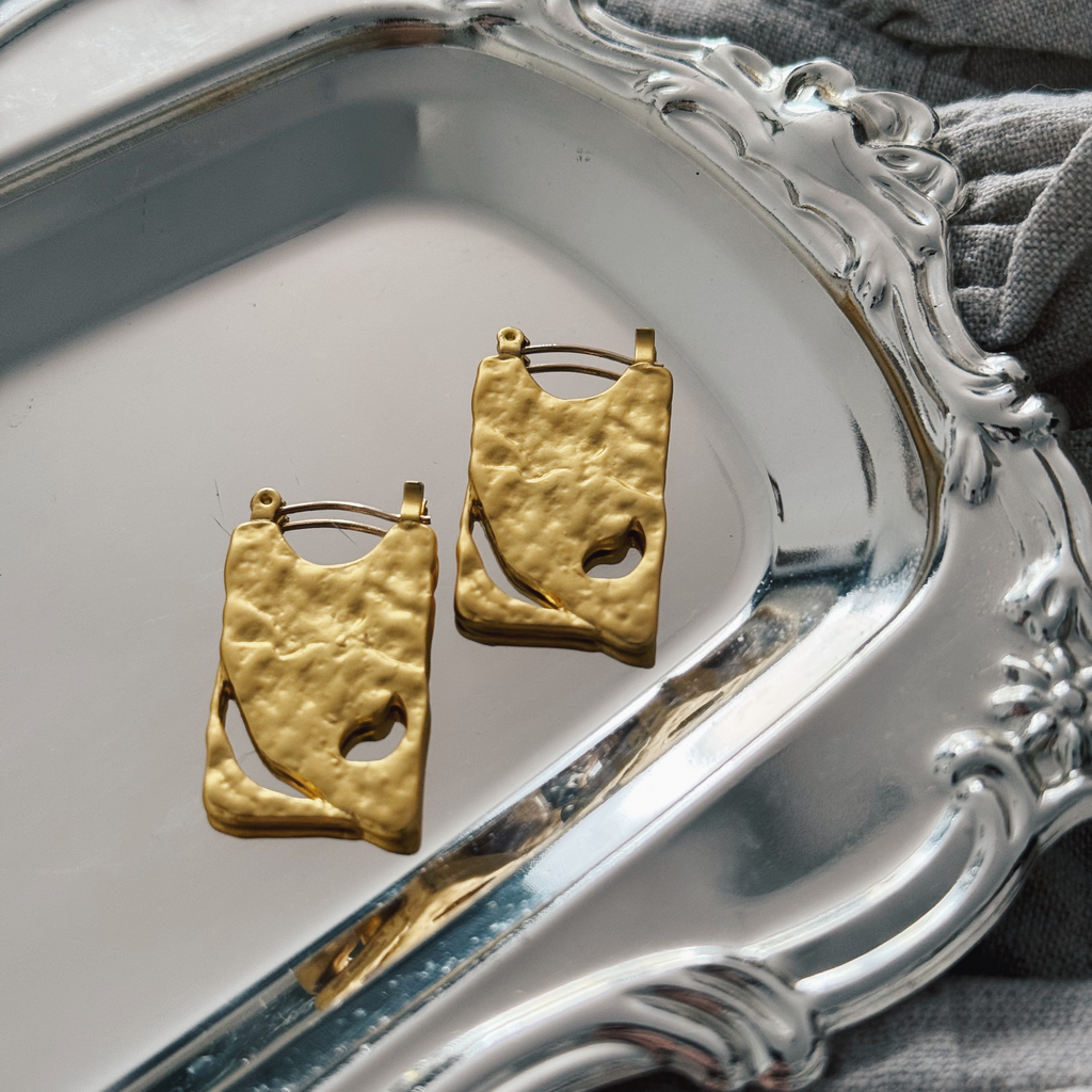 Серьги «Мятое золото»