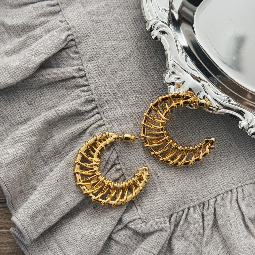 Серьги «Золотое сплетение»