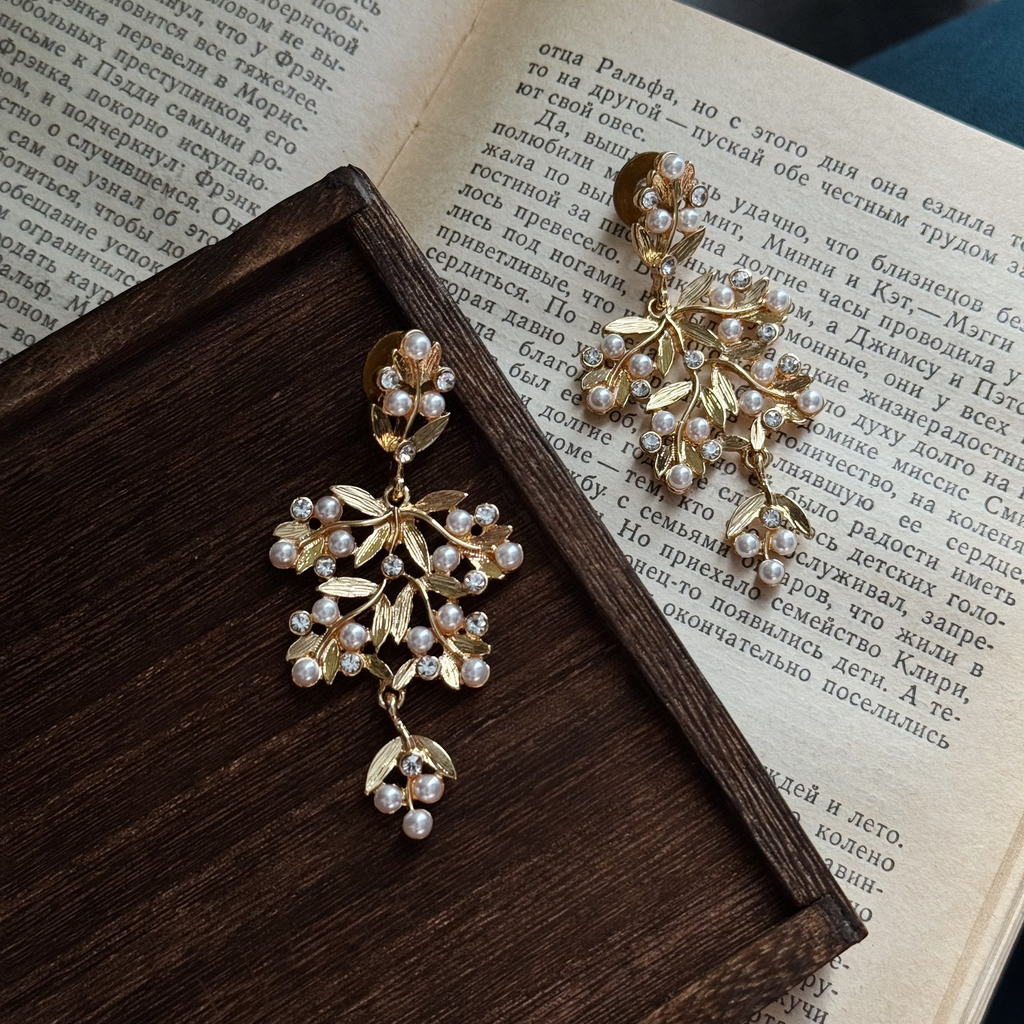 Серьги “Golden leaflets”