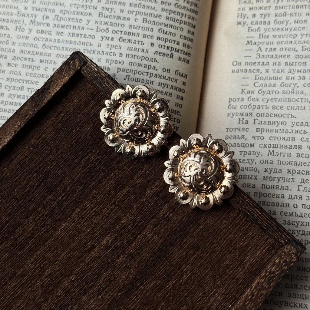 Серьги «Нежный узор золота»