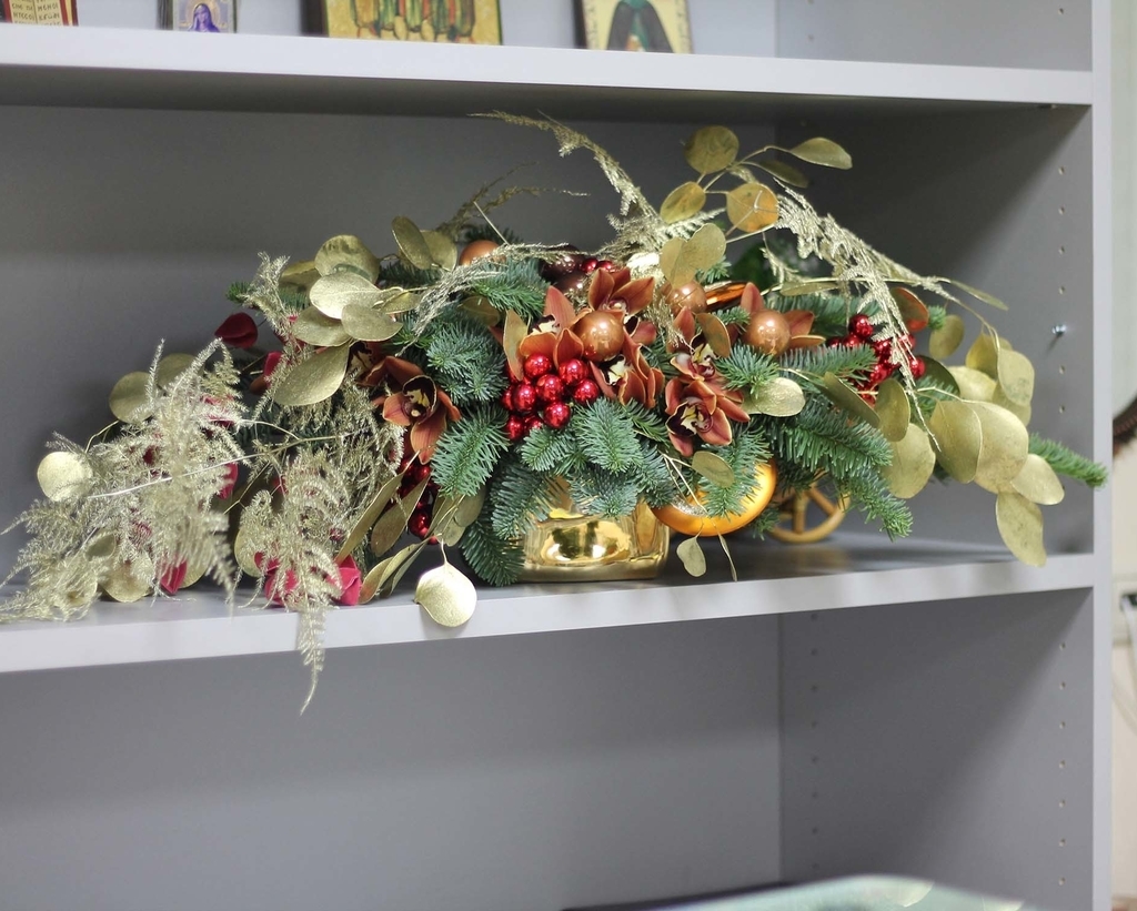 Новогодняя бронзовая композиция