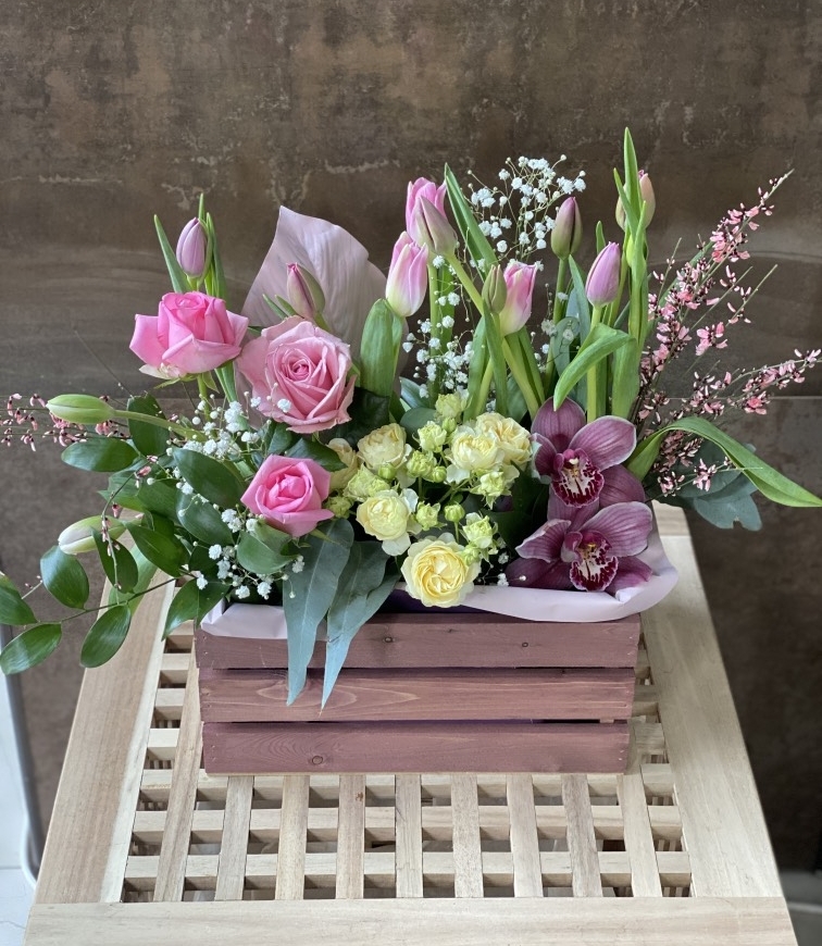 Весенние цветы в ящике №809