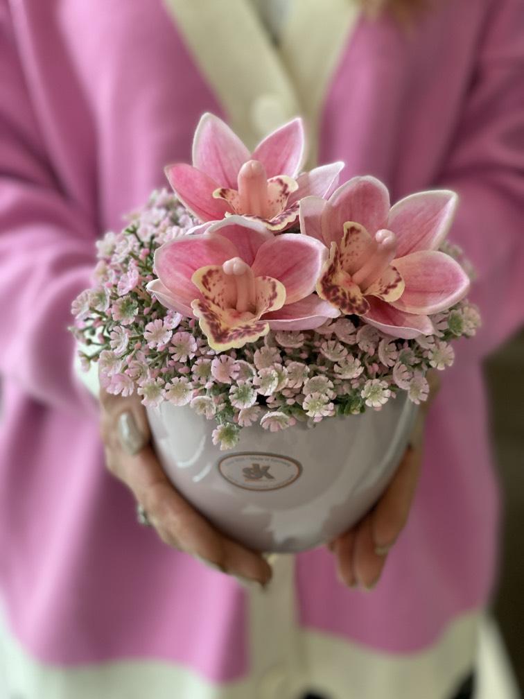 Мини розовая композиция №826