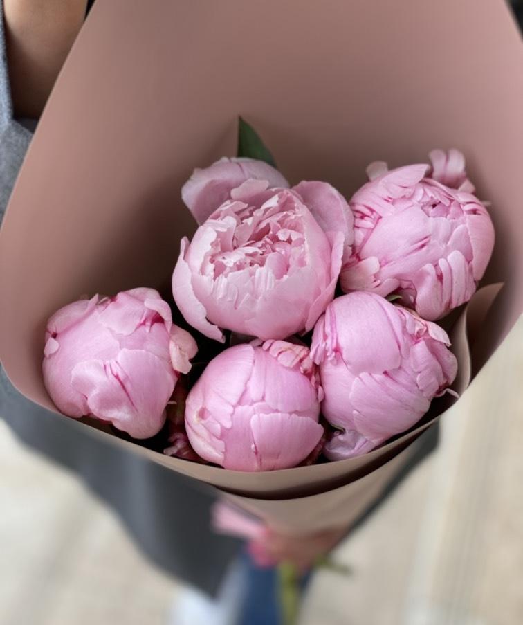 Розовые пионы 5 шт №991