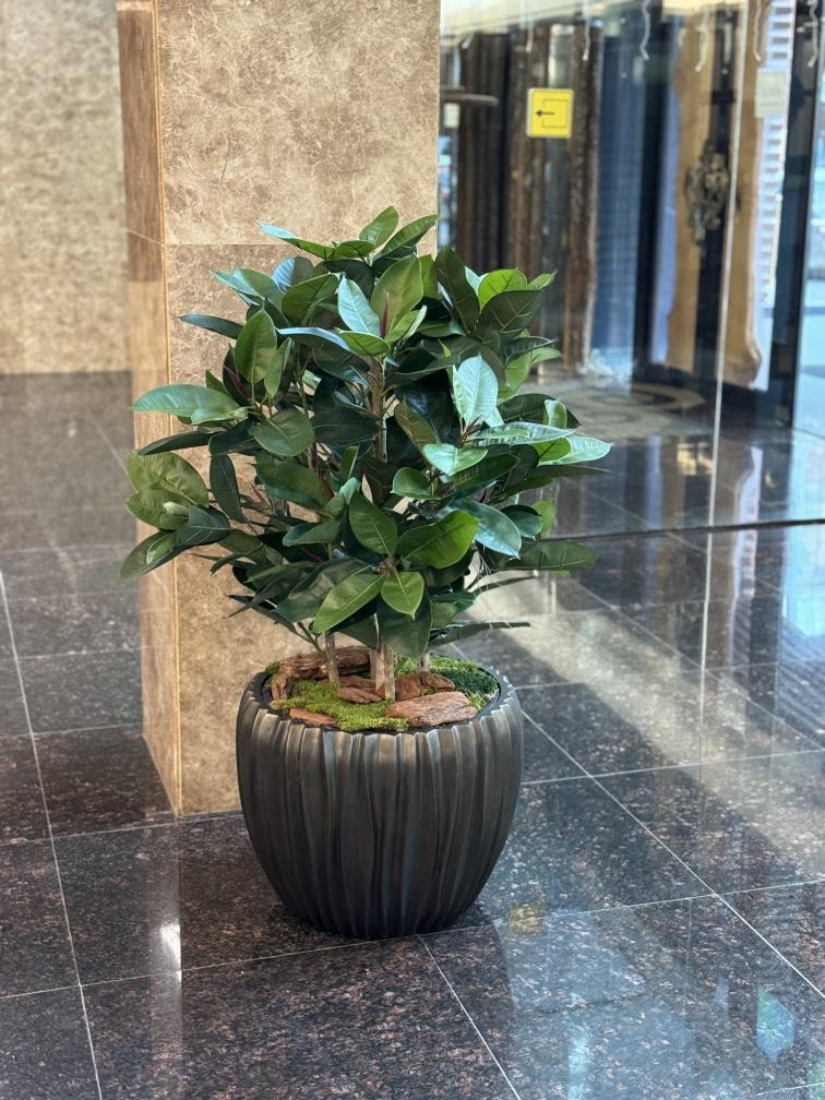 Фикус Эластика в кашпо искусственный №1048