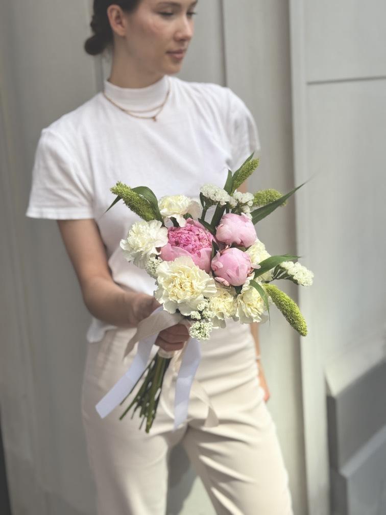 Свадебный с пионами "Ангел" №1220