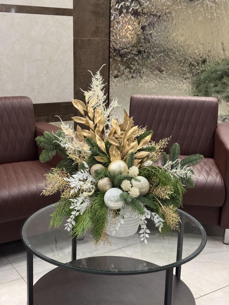 НГ композиция Золотая зима 50*40 см №1262