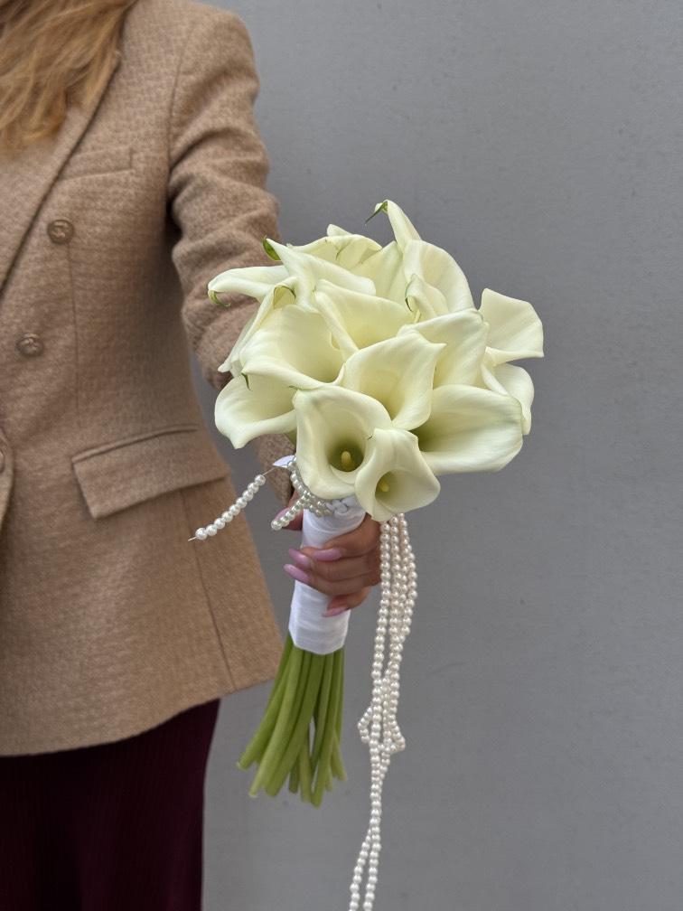 Свадебный букет для невесты Жемчужная калла №1263