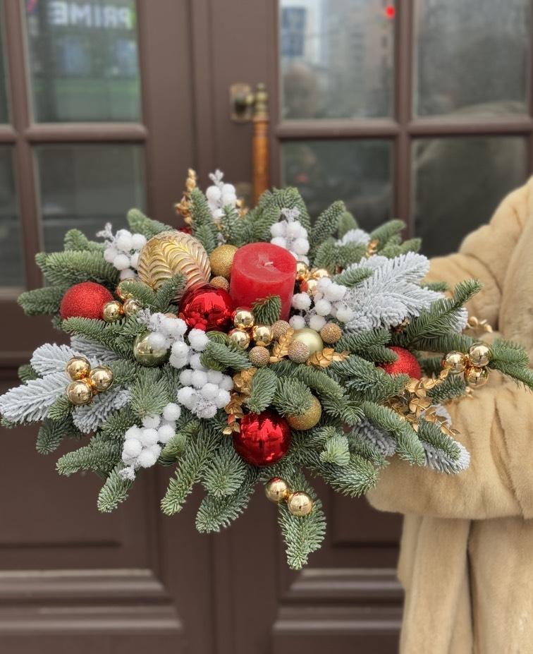 НГ композиция Новогодняя красная свеча №1287