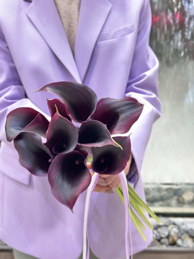 Букет невесты из черных калл №1304