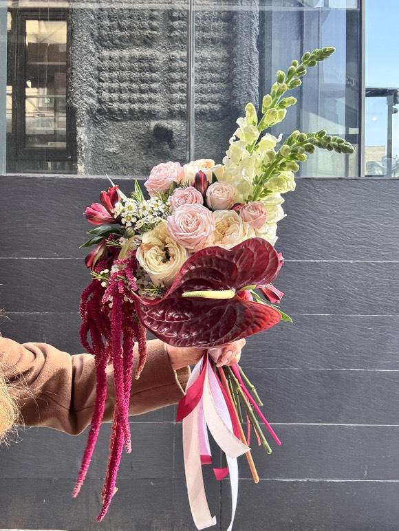 Современный свадебный букет Бургунди №1315