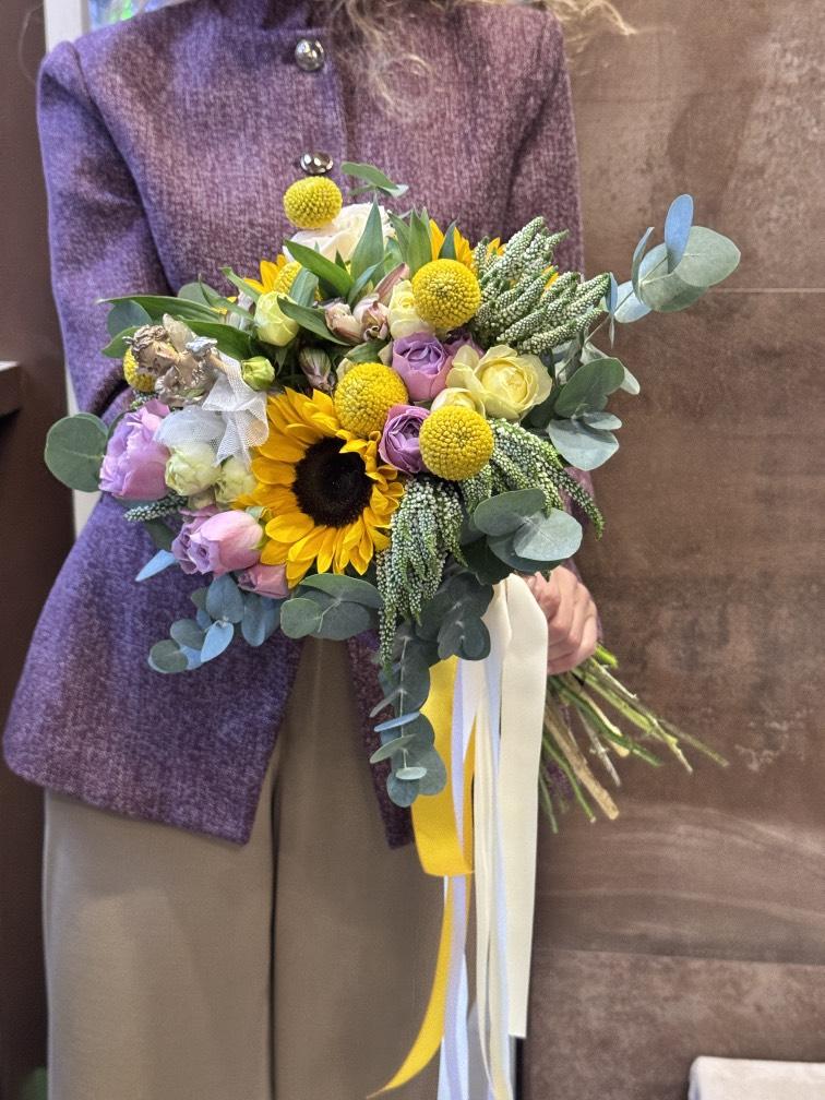 Свадебный букет с Подсолнухом №1316
