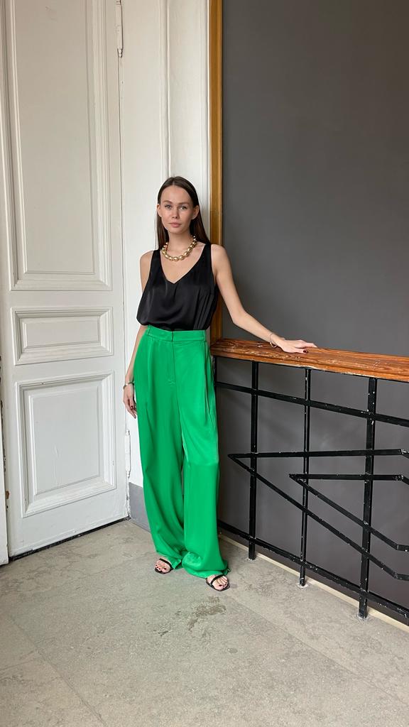 Брюки прямые зеленые Selfmade, XL