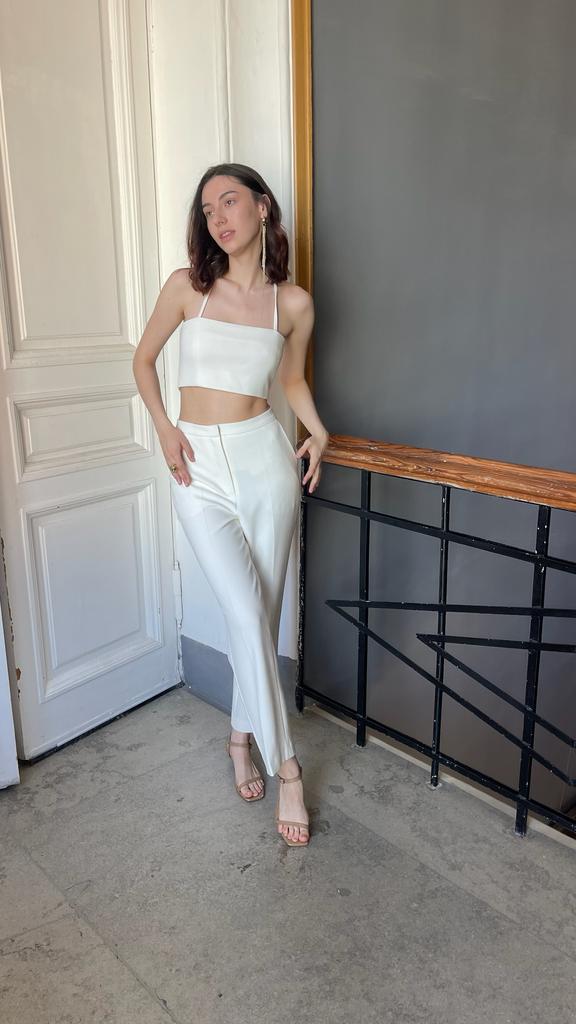 Укороченный топ из костюмной ткани SELFMADE, 42