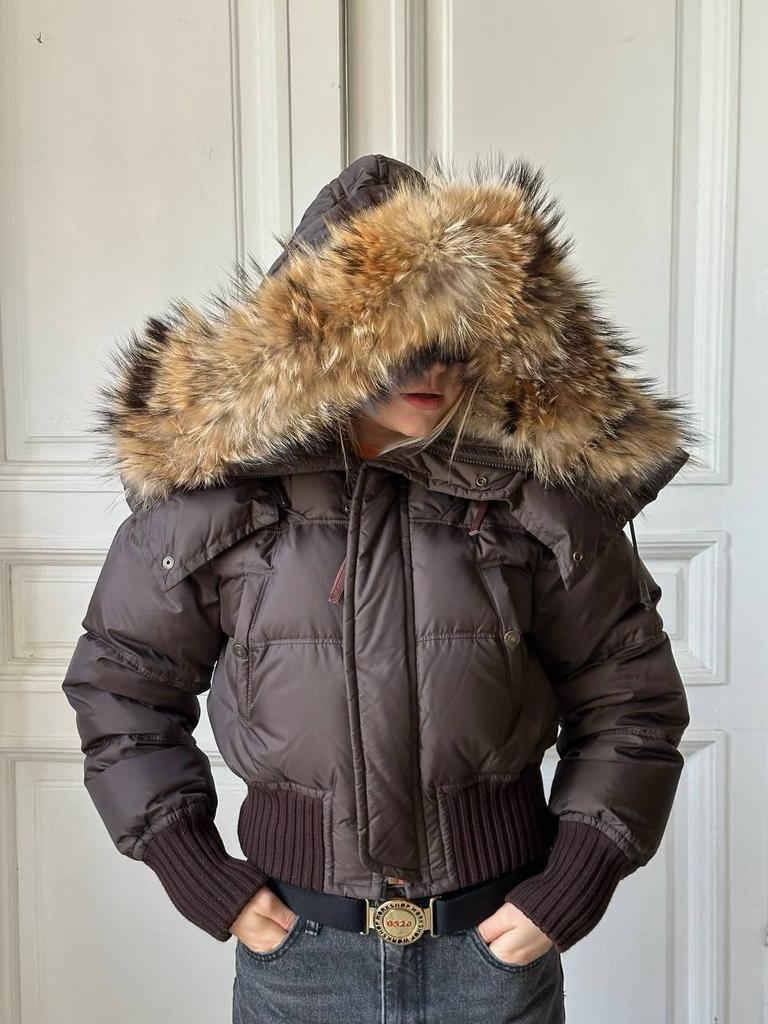 Куртка-бомбер в коричневом цвете Dsquared2