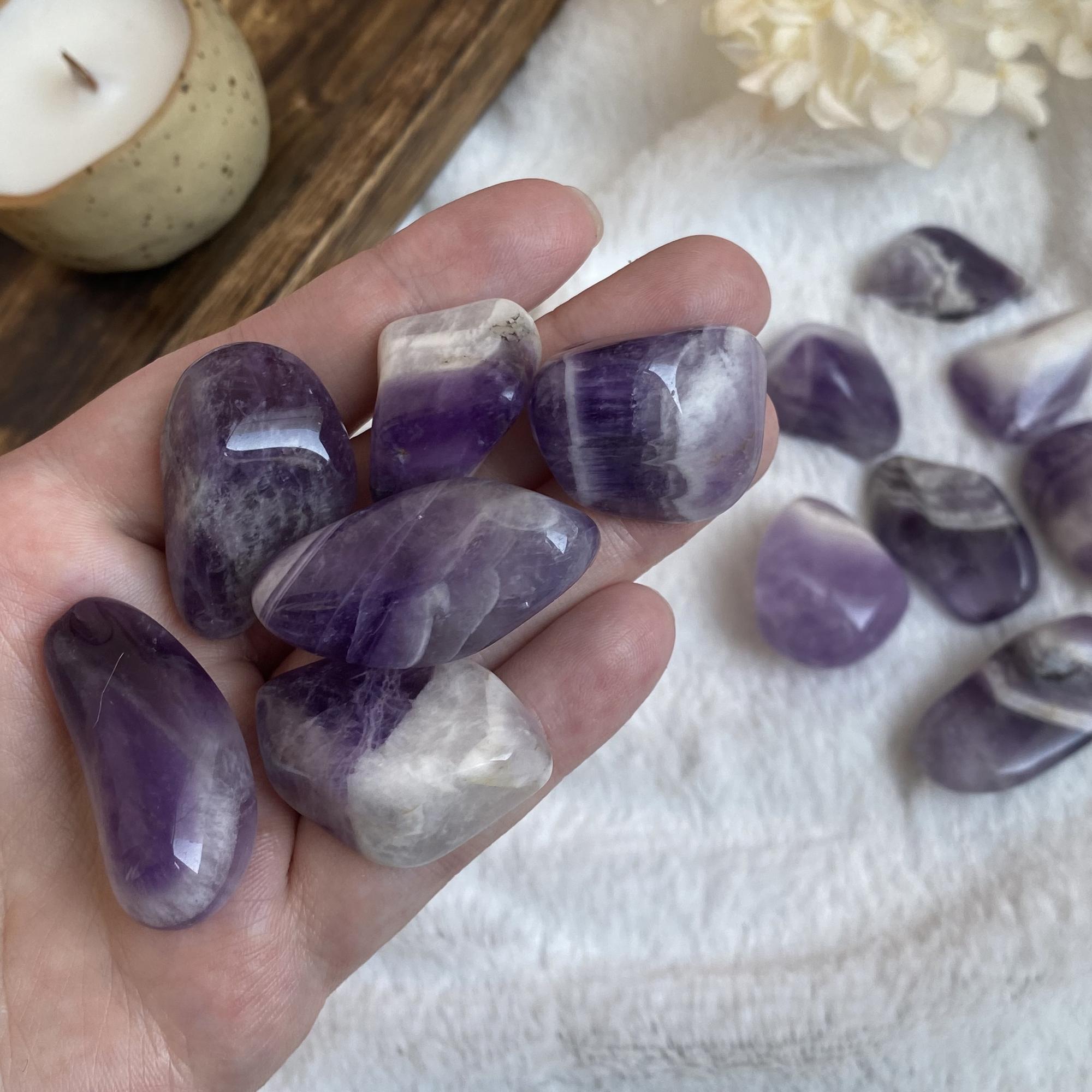 Галтовка шевронного аметиста