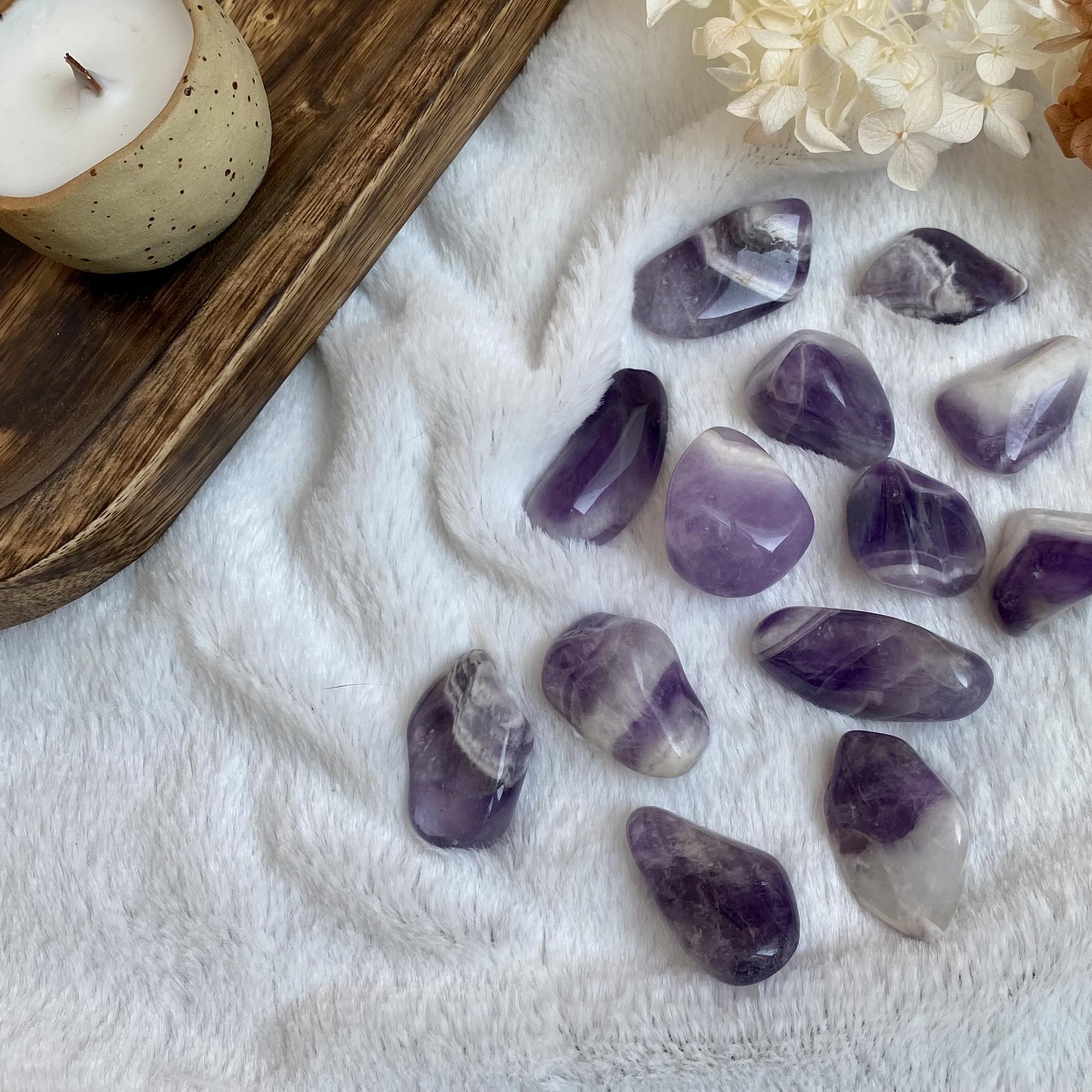 Галтовка шевронного аметиста