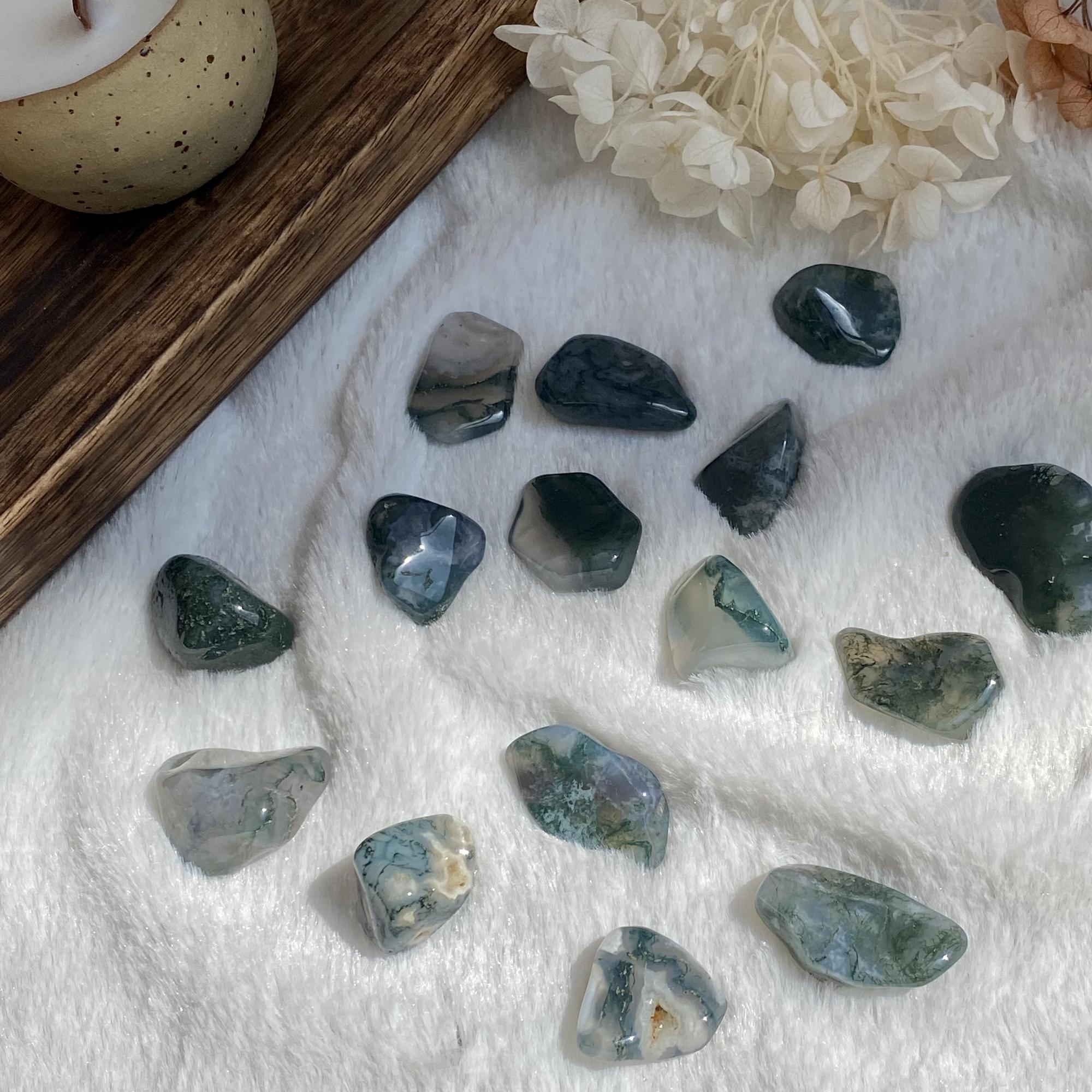 Галтовка мохового агата