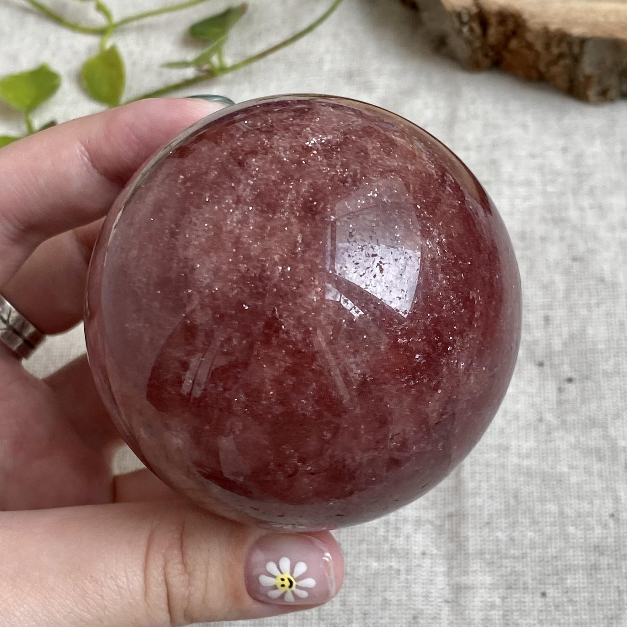 Шар из клубничного кварца (XL)