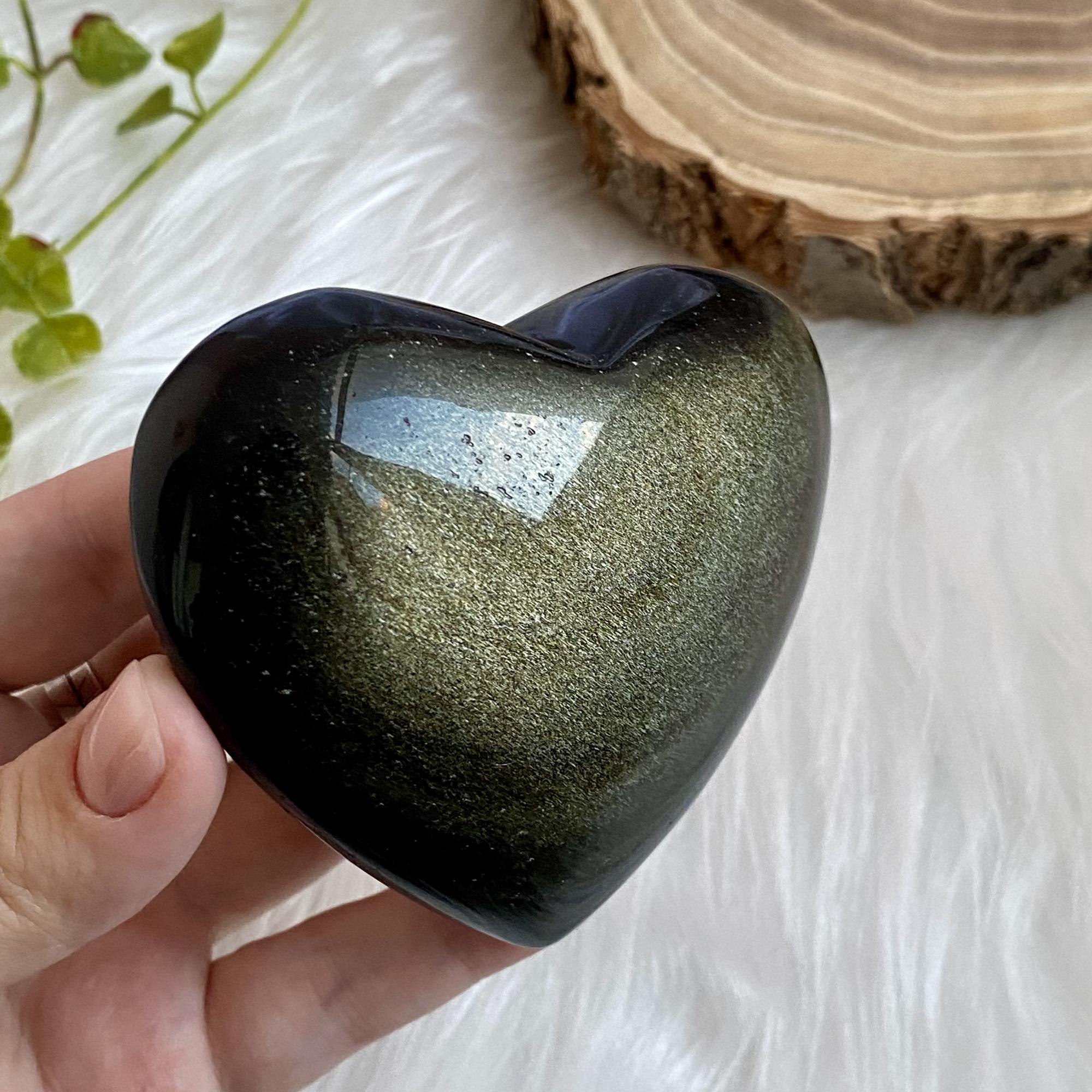 Сердце из золотистого обсидиана (XL)