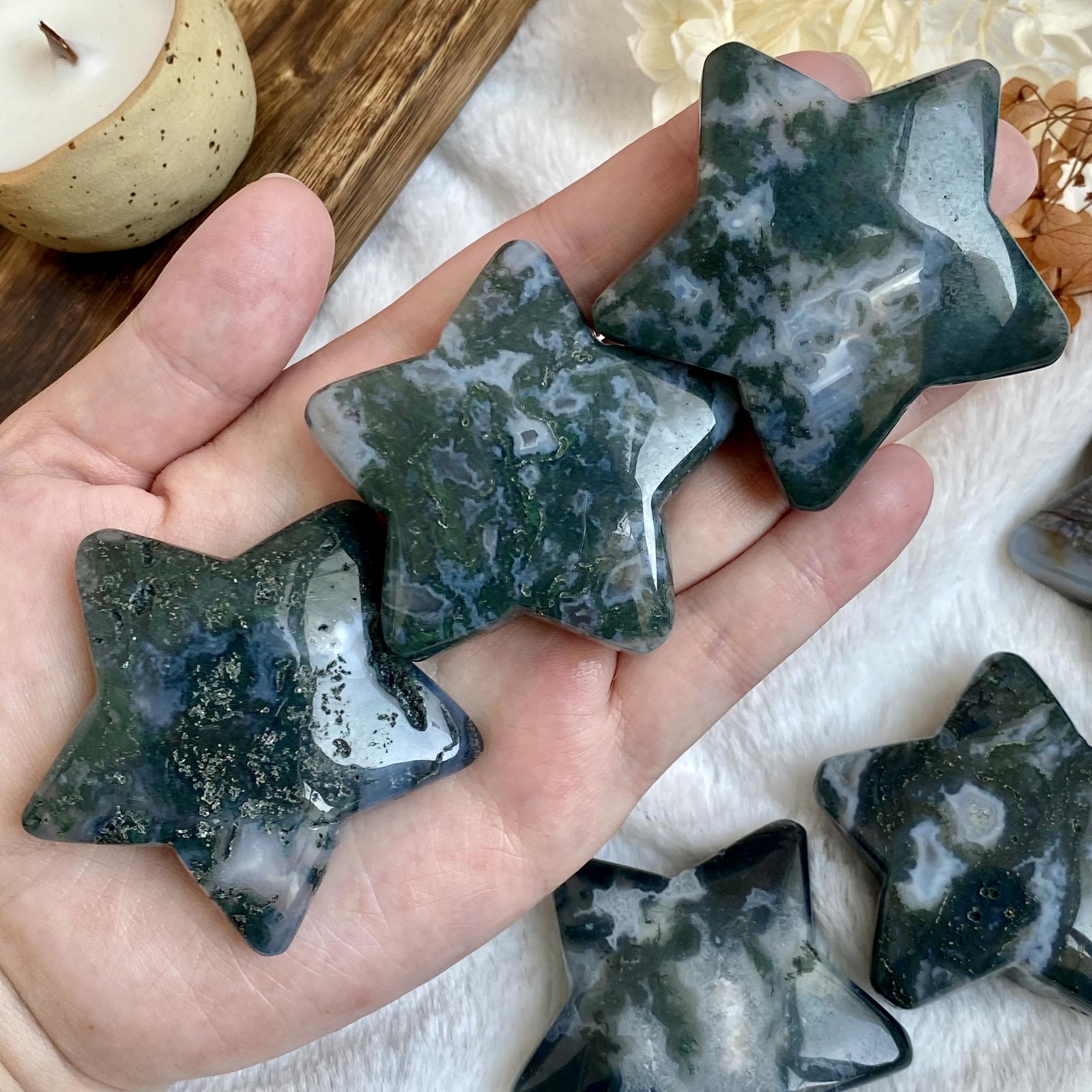 Звезда из мохового агата