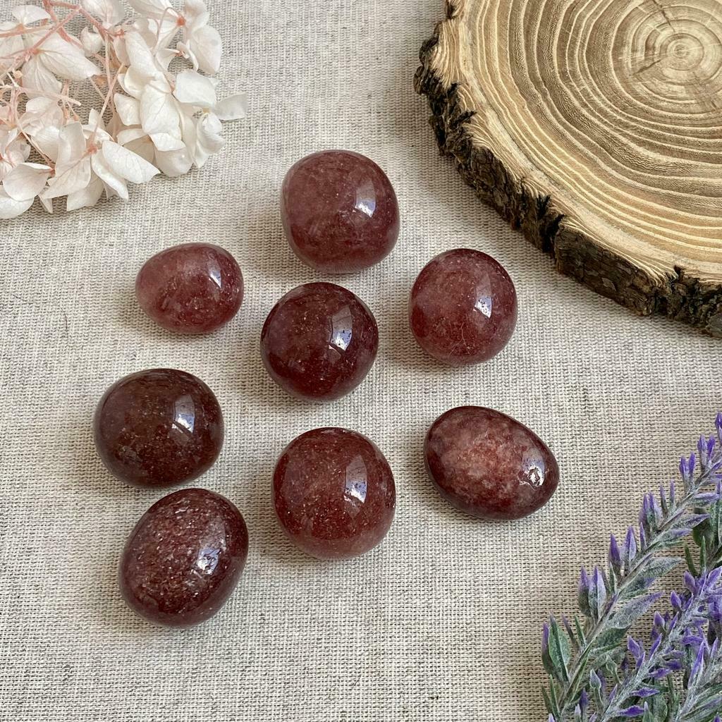 Галтовка клубничного кварца