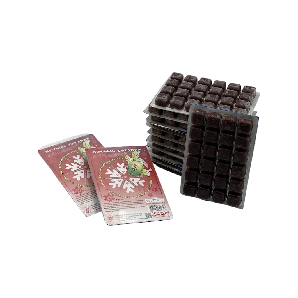 Замороженный корм AQUAMENU Мотыль средний блистер 100 мл