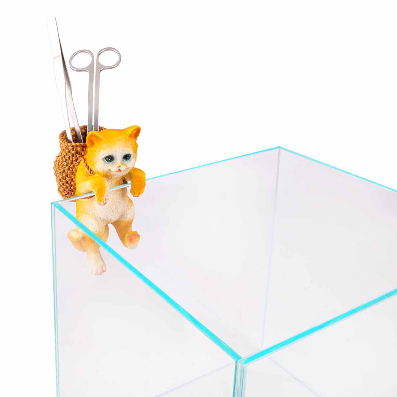 Украшение для аквариума MASHA BLOOM Котик с корзинкой