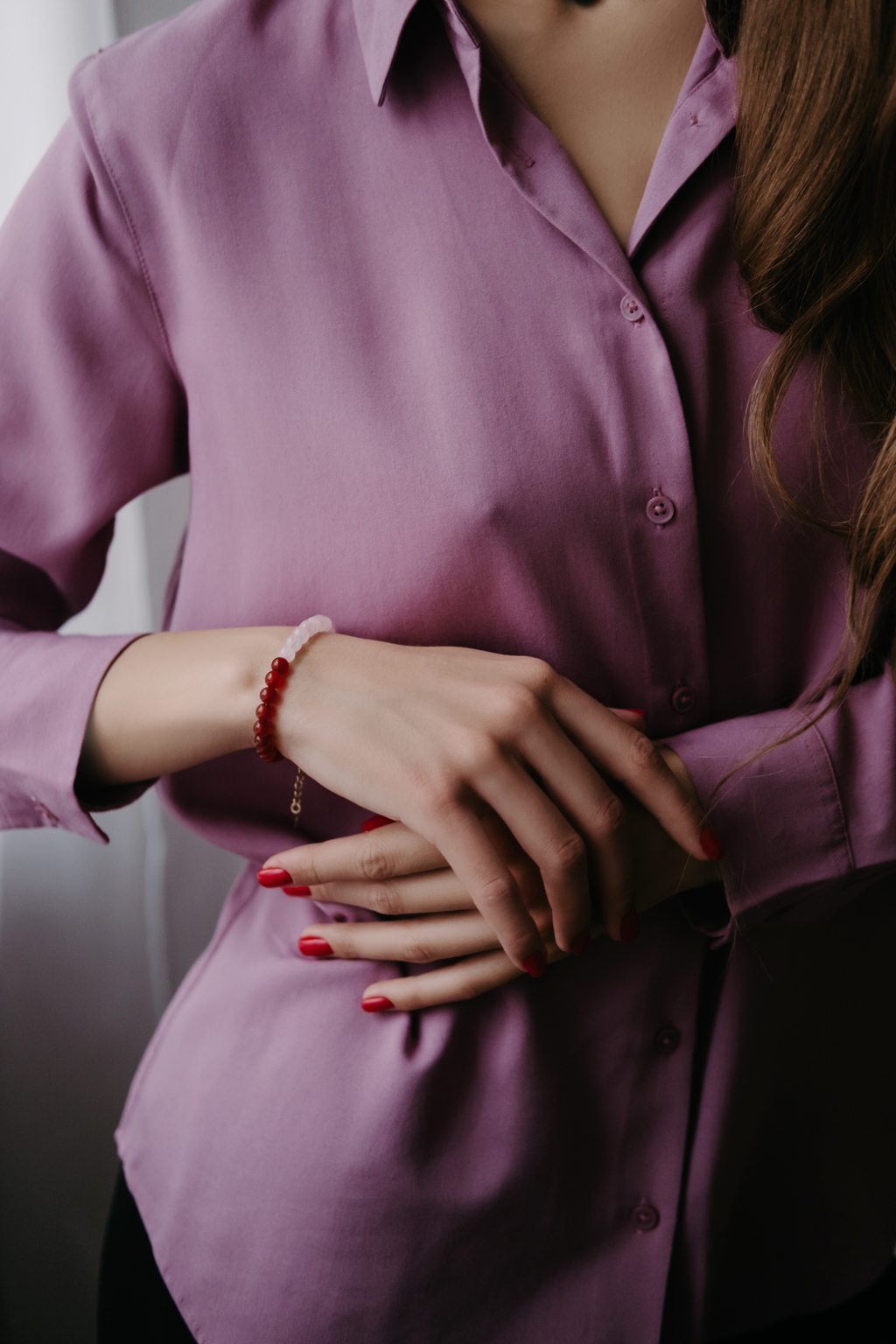 Браслет Duo gold из кварца и сердолика