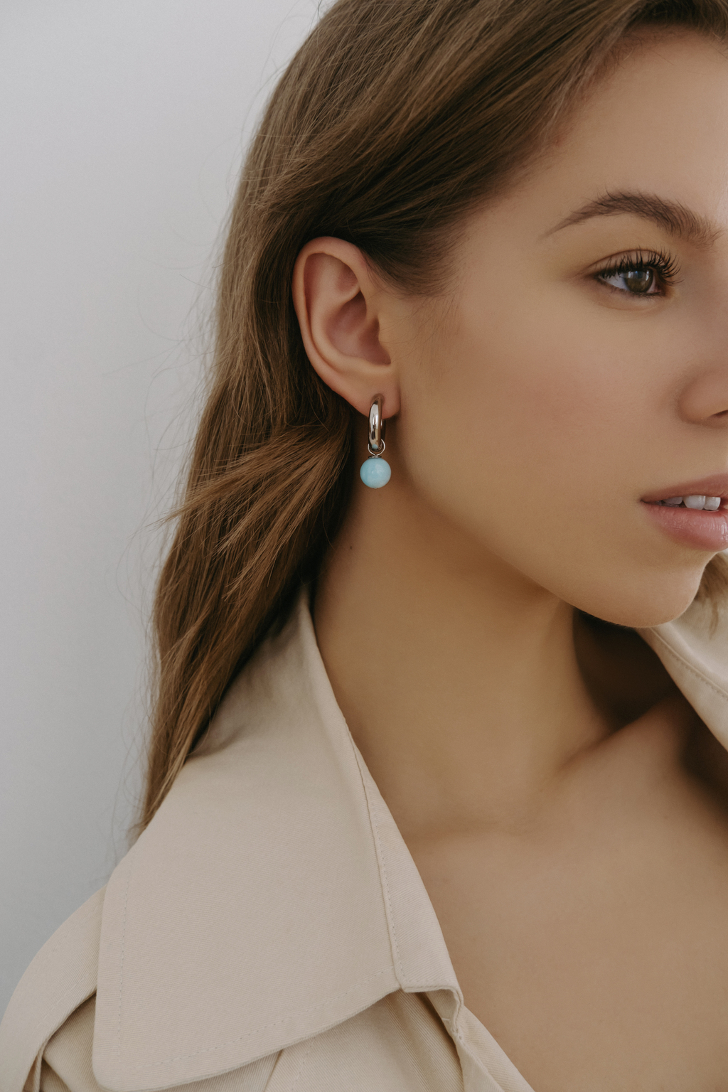 Серьги Mono silver из ларимара