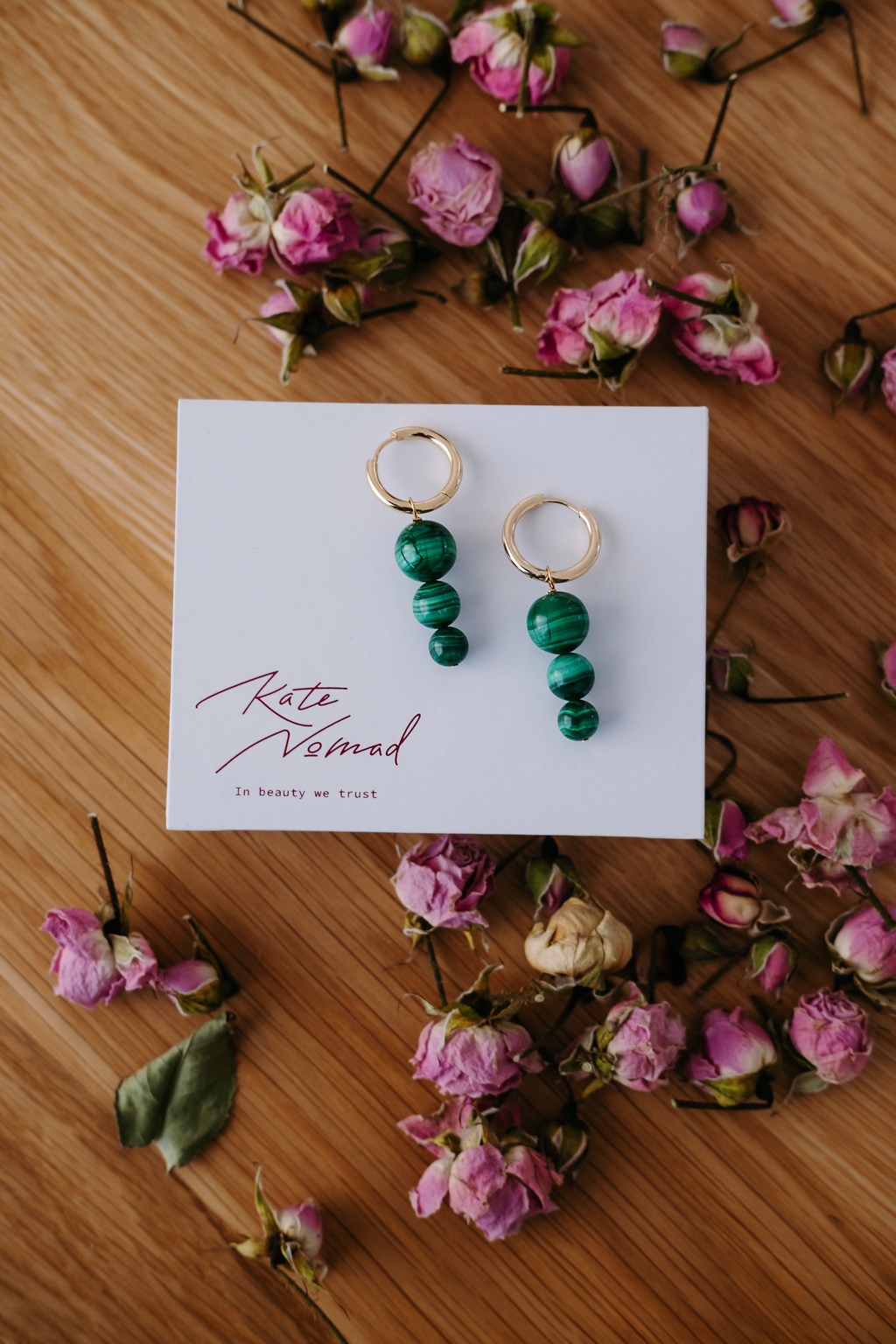 Серьги Six из малахита