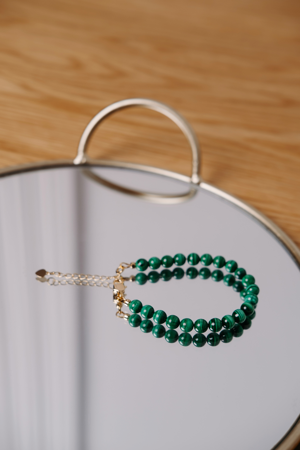 Браслет Mono gold из малахита