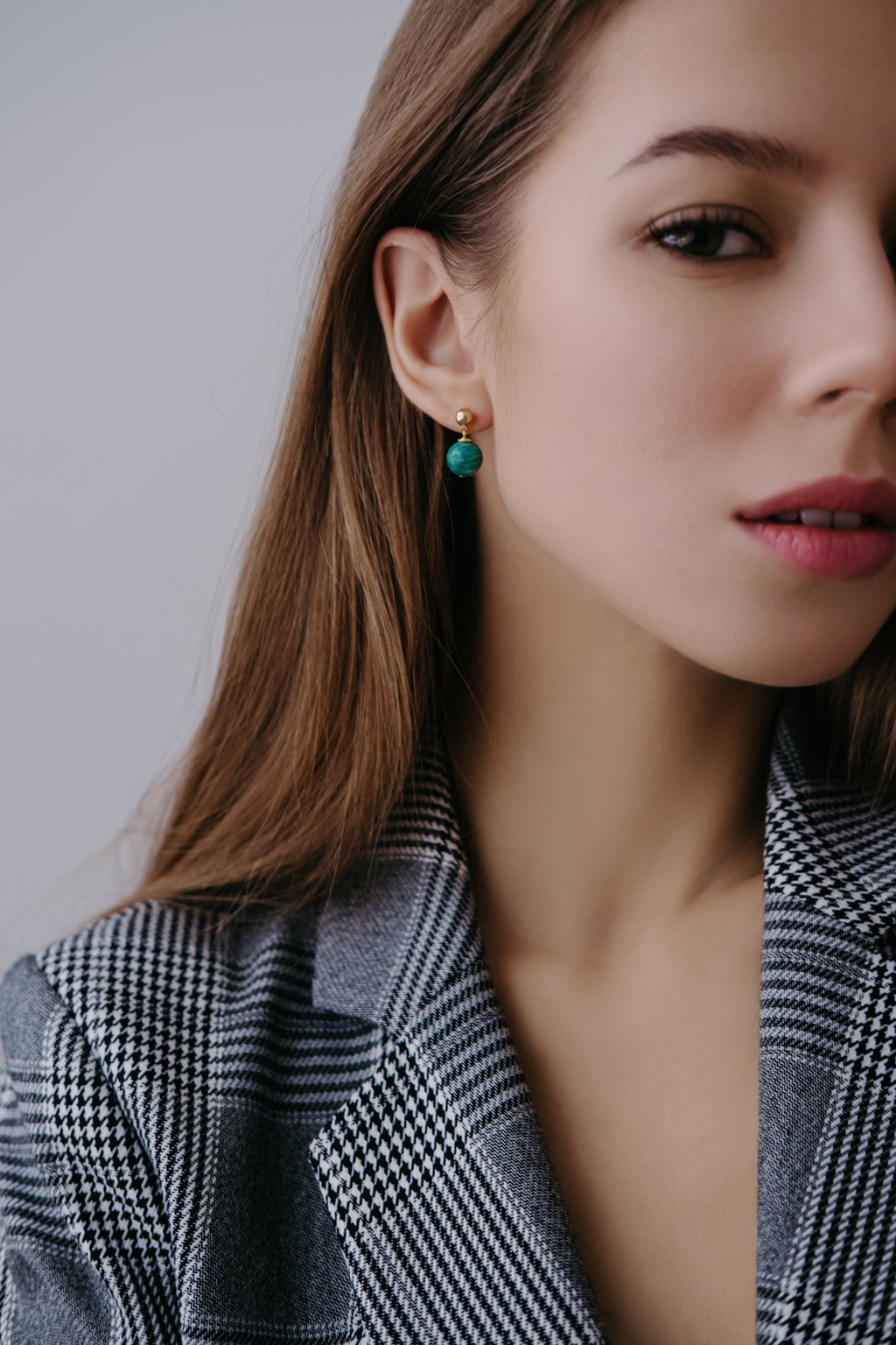 Серьги Sphere gold из амазонита